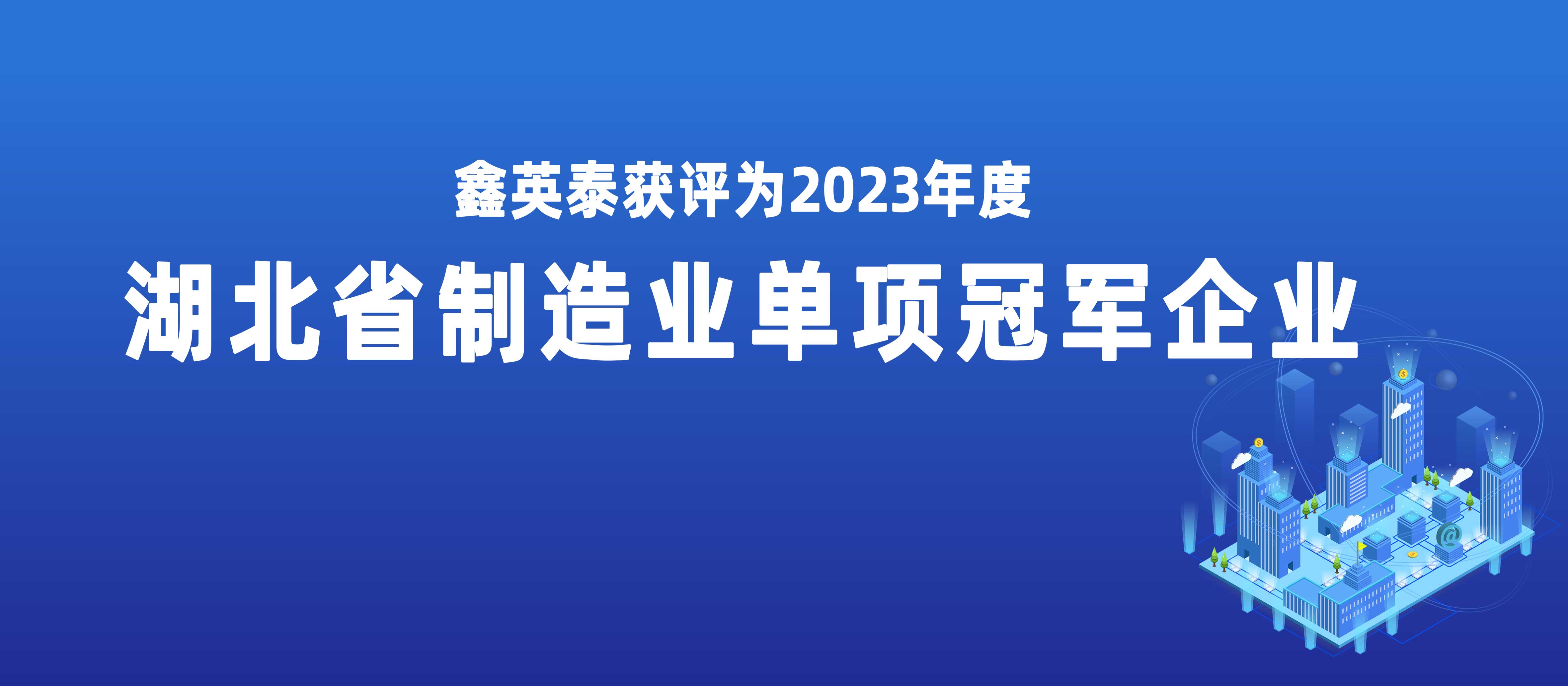 鑫英泰獲評(píng)2023年度湖北省制造業(yè)單項(xiàng)冠軍企業(yè)